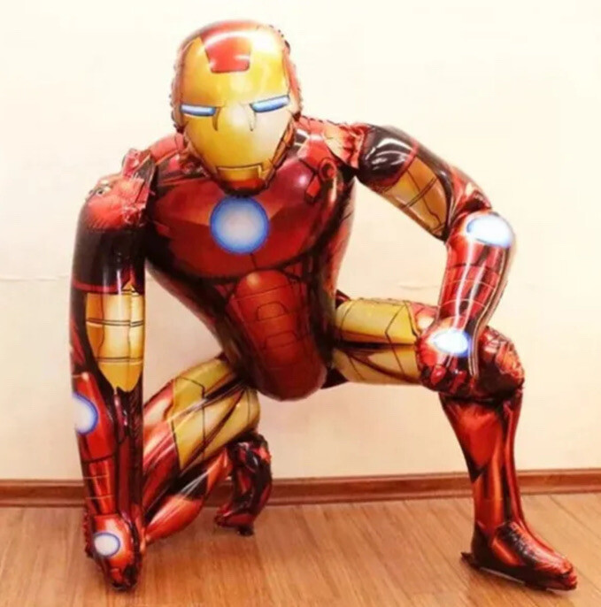 Superhero Balloons 3D IRONMAN Balloon Birthday Party Balloon with BANNER FLAG