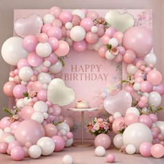 126PCS Pink White Balloon Arch Kit, Different Sizes 18 10 5 Inch Pink White S…