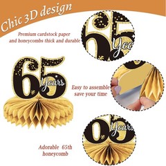 9 Pieces 65th Birthday decorations 65th birthday centerpieces for Tables Deco…