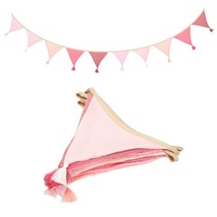 3.1m/10.2ft Fabric Pennant Banner, Pennant Banner Flags, Pink