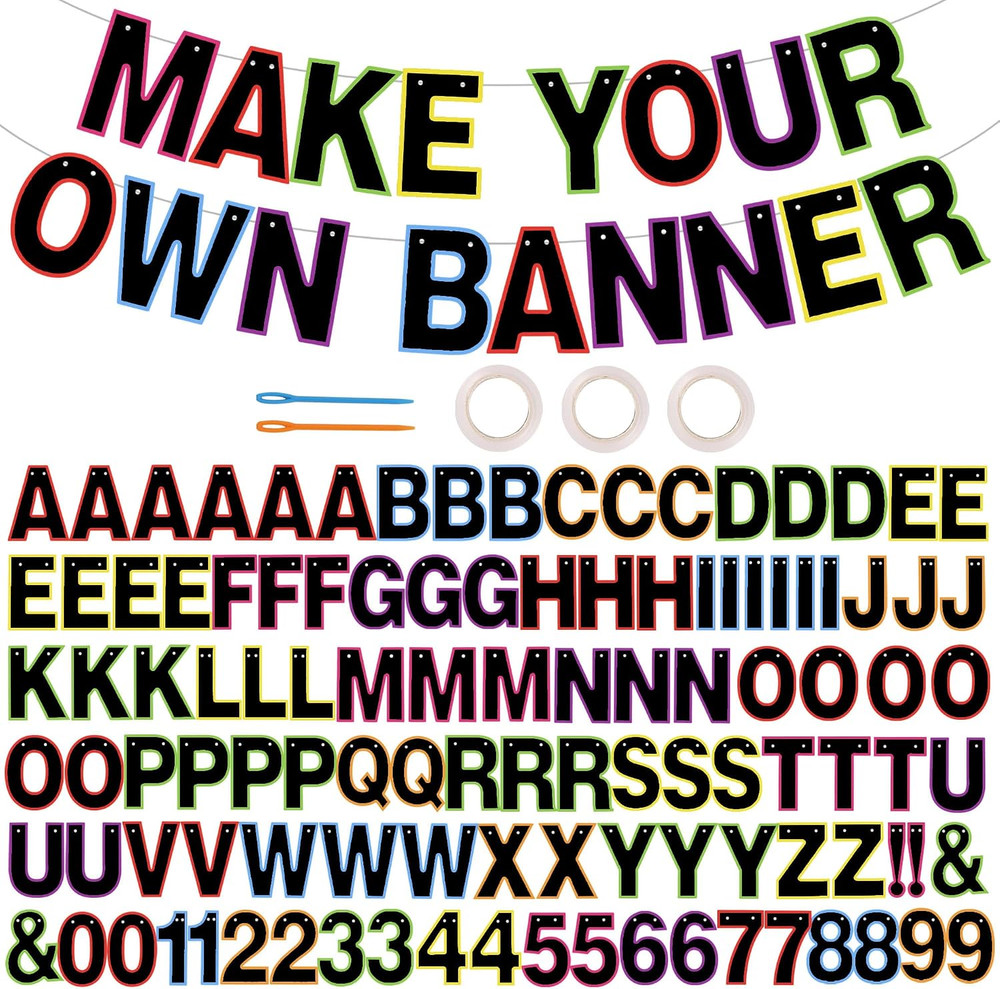 116 PCS A-Z DIY Letter Banner Kit Make Your Own Banner Including 111 Letters and