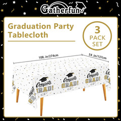 Graduation Decorations, Gongrats Grad Tablecover for Graduation Party Supplies,