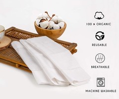 White Napkins, Hemstitch Napkins Cloth, 100% Pure Cotton, Cloth Napkins, Line…