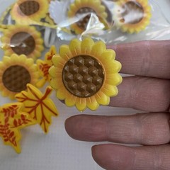 Sunflower Cupcake Topper Rings 24 pc Cake Decoration 21 Flowers 3 Leaves Fall