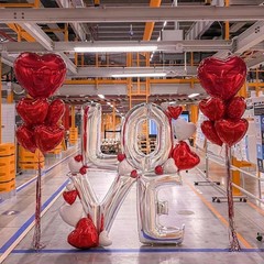 20pcs Red Heart Balloons, 18 inch Heart Shape Foil Balloons with 1 Ribbon for…