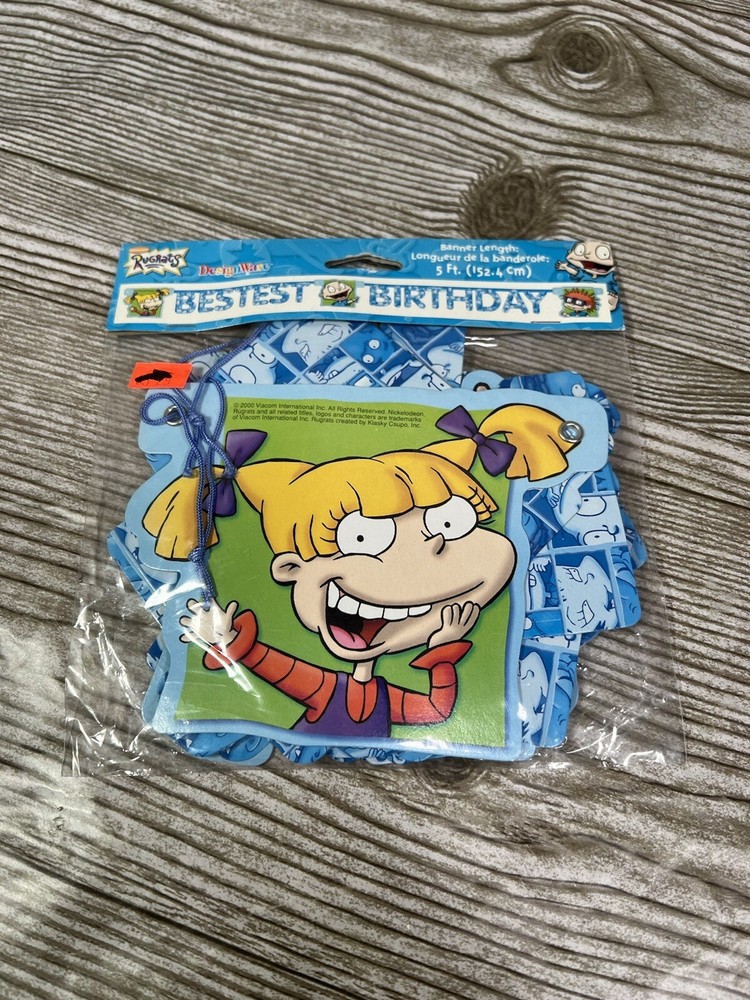 Vintage 2000 Y2K Rugrats Nickelodeon Birthday Celebration Banner Chuckie Tommy