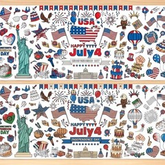 2 PCS 4th of July Coloring Tablecloth/Poster, 4th of July 2pcs Blue-4th of July