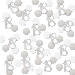 Silver Glitter 18 Confetti 18th Birthday Number Anniversary Table Decor 200 PCS