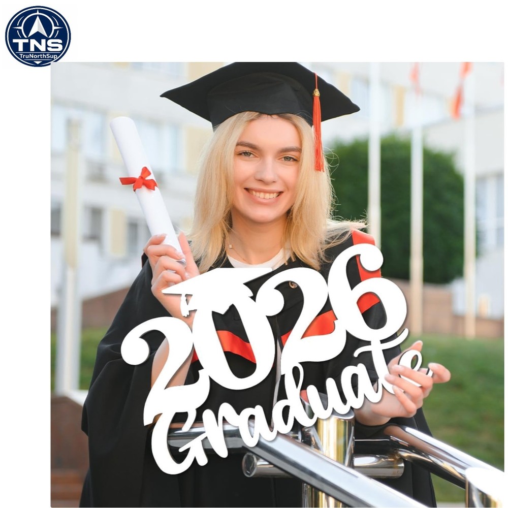 2026 Graduation Party Decorations Wooden Sign White Photo Booth Prop High Sch…