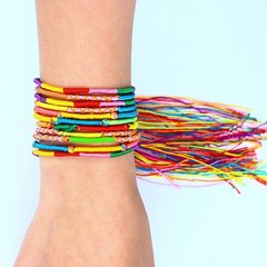 100 Pieces Handmade Braided Bracelets Assorted Colors Friendship Cords Thread