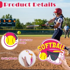 24 PCS Large Size Softball Cutouts 714 Inch Paper Home Run Party Decor