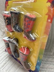 Western Cowboy Boot Red Black Wax Birthday Party Cake Candles – Set 6 Vintage
