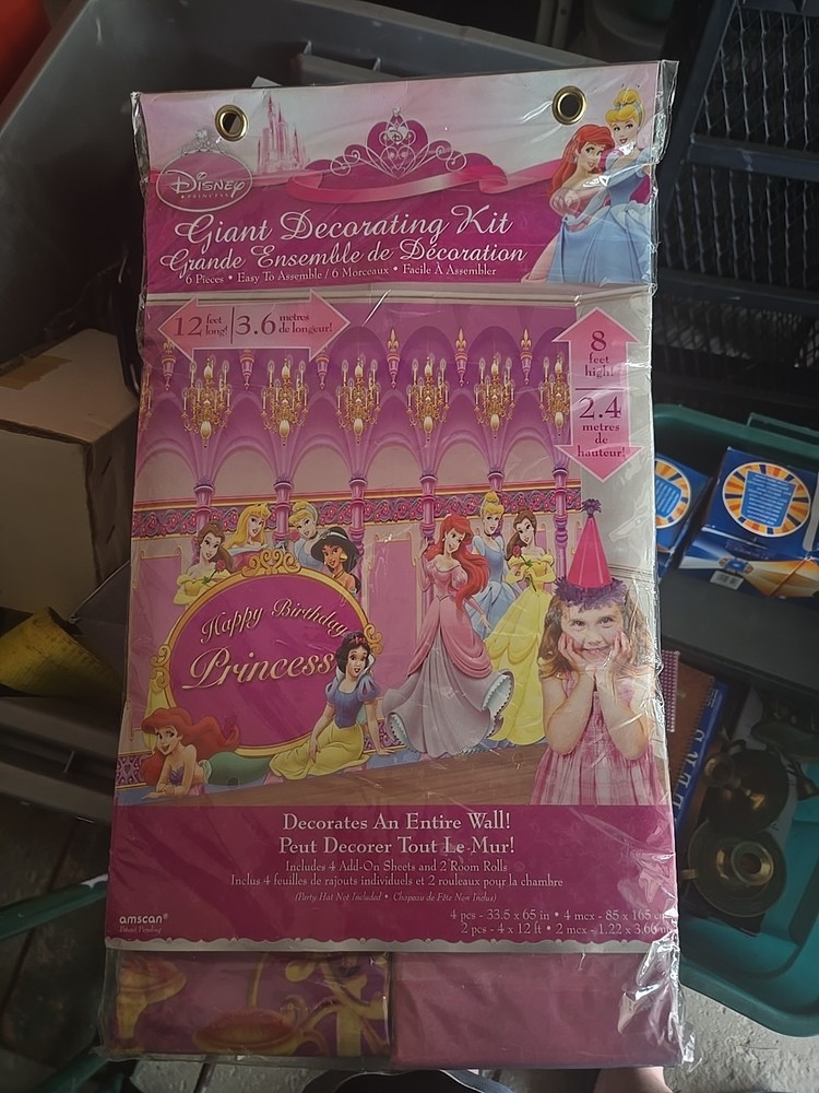 Disney Princess Scene Setter happy birthday party giant backdrop decorating kit