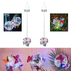 Captivating Solar Lighted Hanging Orb with Butterfly Lights for Yard Space