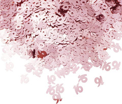 Rose Gold 16Th Birthday Metallic Sequins Sweet 16 Confetti for Tables & Annivers
