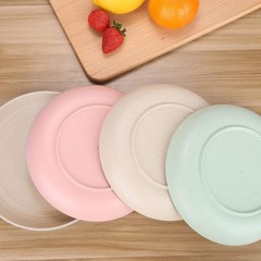 LuckyZone 7.8 Inches Unbreakable Wheat Straw Plates – Inches, Beige