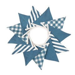 2 Sets Blue Pennant Banner Flags 24Pcs Blue Plaid Striped Nursery Garland Lin…