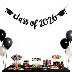 2026 Graduation Banners Party Decorations, Black Class Standard, 2026
