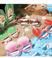 48 Pcs Luau Party Eyeglasses Funny Hawaiian Glasses Tropical Paper Sunglasses
