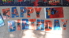 Spider-Man Birthday Banner Backdrop Letters Tablecloth 3 Set