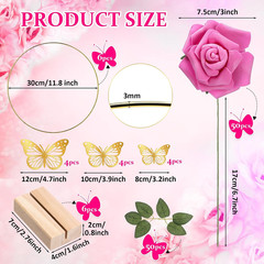 6 Pack Floral Hoop Centerpieces Table Decorations Kit Include 6 Metal Wreath Rin
