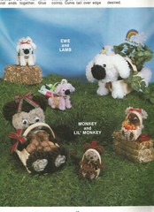 Chenille Animal Baskets Easter Decoration Craft Patterns Bunny Duck Dog Bear G95