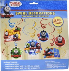 Thomas All Aboard Tank Engine Train Birthday Party Hanging Swirl Decorations