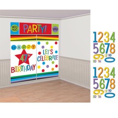 ADD ANY AGE HAPPY BIRTHDAY scene setter ~ Adult Birthday Party Decoration 6ft