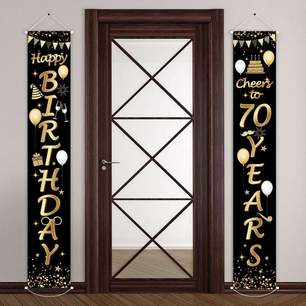 2 Pieces 70th Birthday Party Decorations Cheers 70 x 12 inches,