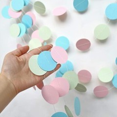 52 ft Pastel Party Decorations Easter Garlands Hanging Pink Blue Green Circle…