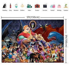 Villains Party Supplies Backdrop Banner Birthday Gift Theme Party