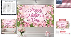 71x44in Mother’s Day Backdrop – Elegant Decor for Memorable Celebrations