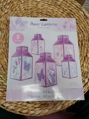 Butterfly Flutter Paper Lantern Set 5 Per Pack 3 10″ and 2 7.25″ Decoration