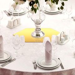 12 PCS 8 Inch Acrylic Hexagon Mirrors Table Centerpiece Tray 1 mm Thickness