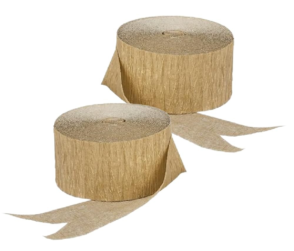 Gold Metallic Crepe Paper Streamers, 2 Rolls Made in USA