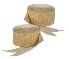 Gold Metallic Crepe Paper Streamers, 2 Rolls Made in USA