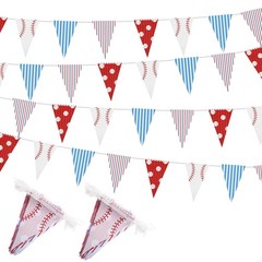 4 Pcs 131 ft Baseball Pennant Banners Party Decorations Triangle Baseball Fla…