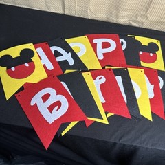 Mickey Mouse Hanging Decoration Birthday Party Kids Paper Yellow Red Black