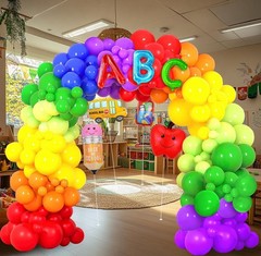 Back to School Balloon Arch Garland Kit, 169 pcs Rainbow Balloons & Mylar Bal..