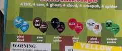 Minecraft Party Supplies Lot/Bundle 1 Backdrop, 2pk Balloons, Wrapping Paper.