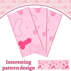 3 Pcs Bachelorette Party Tablecloths Pink Plastic Waterproof Tablecloth Funny