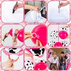 2 Sets Disco Cowgirl Balloon Column Stand Kit with 4d Cowgirl Hat Boots Disco…