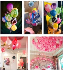 Rainbow Tie Dye Balloons 100PCS 12 Inch Agate Marble Latex Swirl Balloons For…