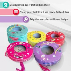 5 LED Lighted Paper Lanterns Hanging Decorations Set Colorful Party Home Decor