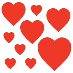 Beistle Valentine’s Day Heart Cutouts 9 Pack Assorted Sizes Wall or Window Decor