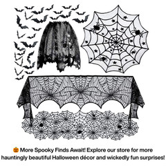 Halloween Lamp Shade Cover/ Fireplace Lace Cobweb with Spider Gothic Party Decor