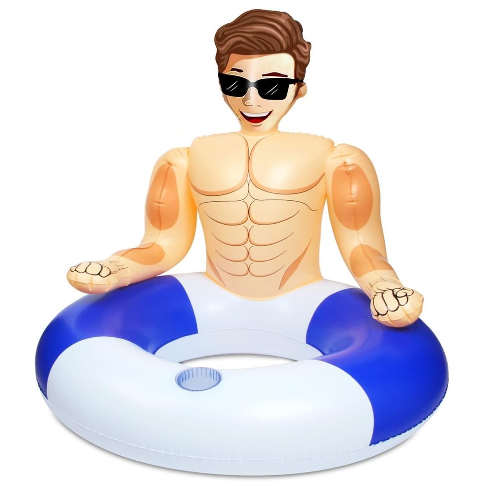 Silph PLC Pool Float, Inflatable Swim Ring with Cup Holder for Party, Pool To…