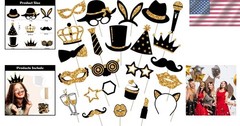 Funny and Chic 24-Pc Photo Booth Props – Perfect for Celebrations & Memories