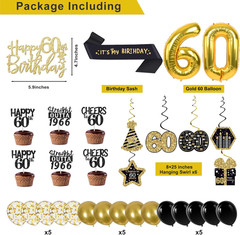 60Th Birthday Decorations for Men Women, 36 Pcs Back in 1966 Birthday Party Deco