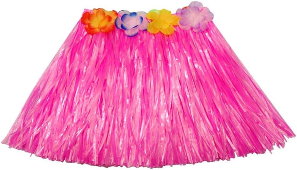 Kids Hawaiian Hula Grass Skirt Luau Party Birthday Costume Girls Boys